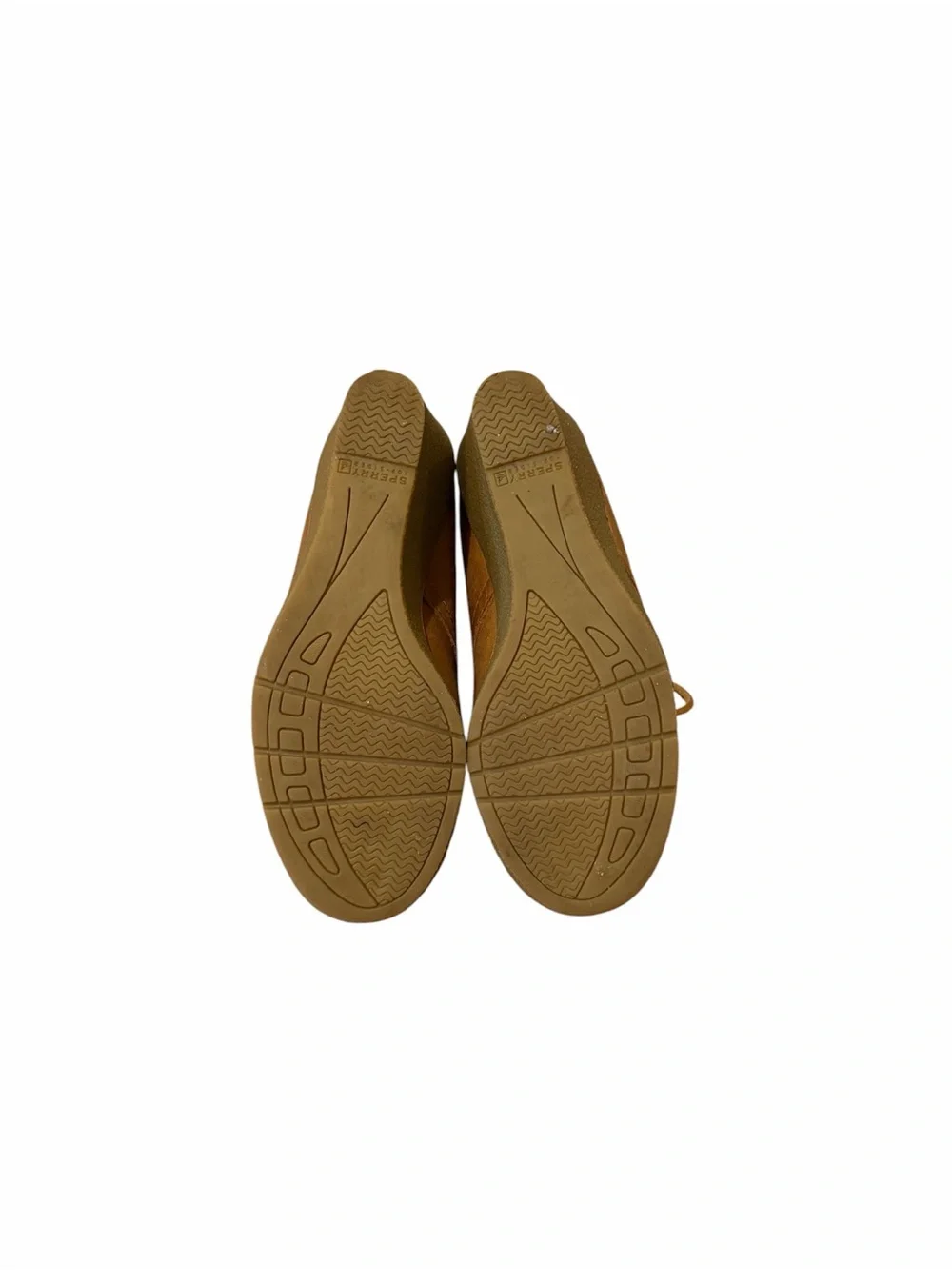 Sperry Cognac Leather Lace-Up Wedge Ankle Boots